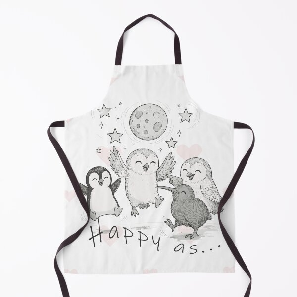 Item preview, Happy as… (kiwi, ruru + penguin under the moon) designed and sold by MvuuStudio.