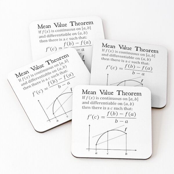 Item preview, Nerdy Vintage Mean Value Theorem Calculus Math Teacher Black Text designed and sold by MathWare MathClips.