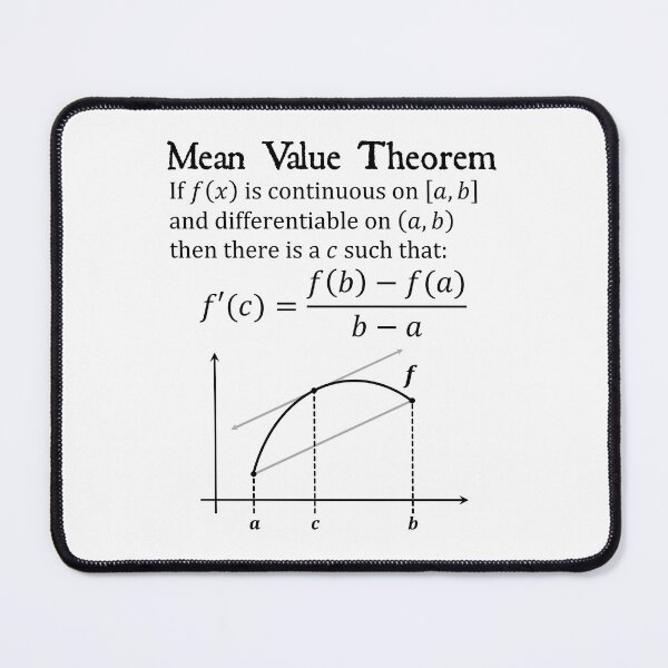 Item preview, Nerdy Vintage Mean Value Theorem Calculus Math Teacher Black Text designed and sold by MathWare MathClips.
