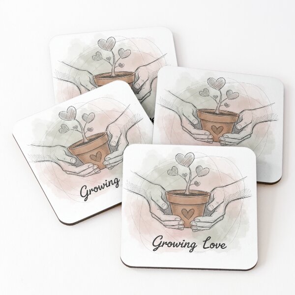 Item preview, "Growing Love, Hands Holding Heart Plant" designed and sold by VisualRotaStudio .