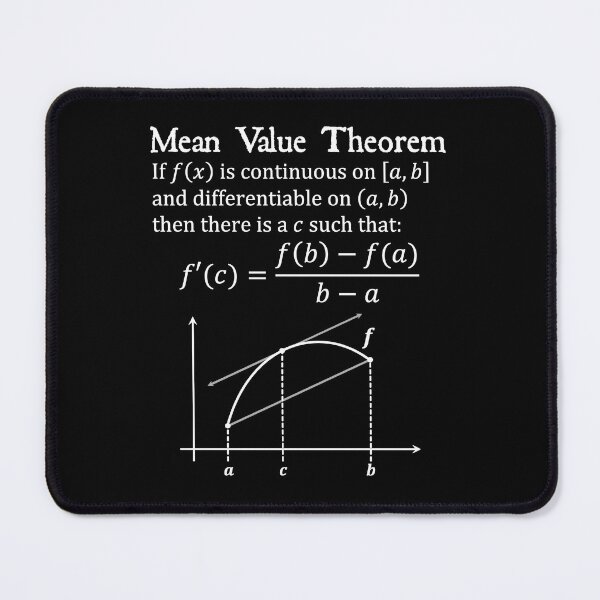 Item preview, Nerdy Vintage Mean Value Theorem Calculus Math Teacher White Text designed and sold by MathWare MathClips.