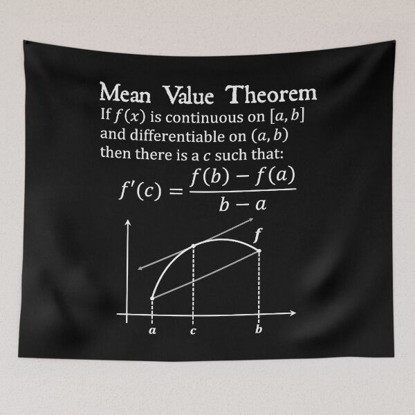 Item preview, Nerdy Vintage Mean Value Theorem Calculus Math Teacher White Text designed and sold by MathWare MathClips.