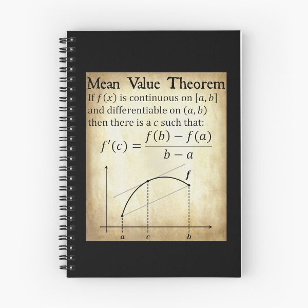 Item preview, Nerdy Vintage Mean Value Theorem Calculus Math Teacher Black Text Parchment designed and sold by MathWare MathClips.