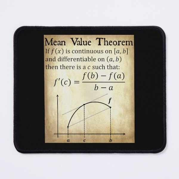Artikelvorschau, Nerdy Vintage Mittelwertsatz Analysis Mathematiklehrer Schwarzer Text Pergament entworfen und verkauft von MathWare MathClips.