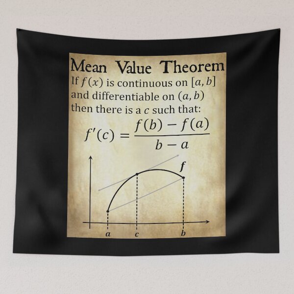 Item preview, Nerdy Vintage Mean Value Theorem Calculus Math Teacher Black Text Parchment designed and sold by MathWare MathClips.