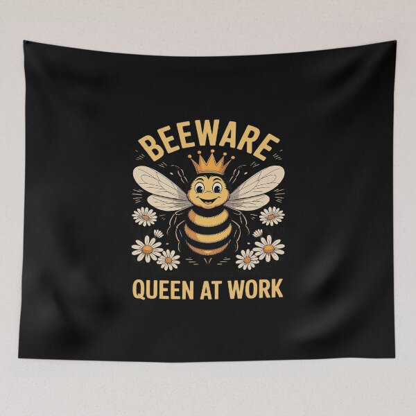 Item preview, Bee Ware, Queen at Work – Funny Bee Work Life Pun designed and sold by skanderio.