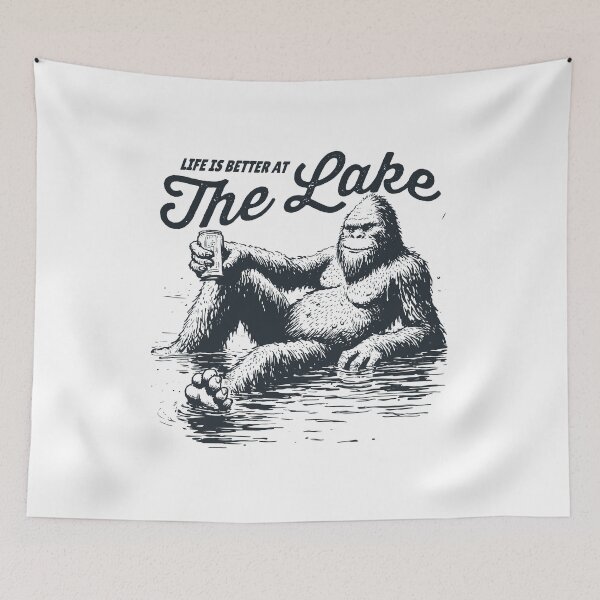 Item preview, Life Is Better at the Lake – Relaxing Bigfoot Graphic designed and sold by JoeZigns81.