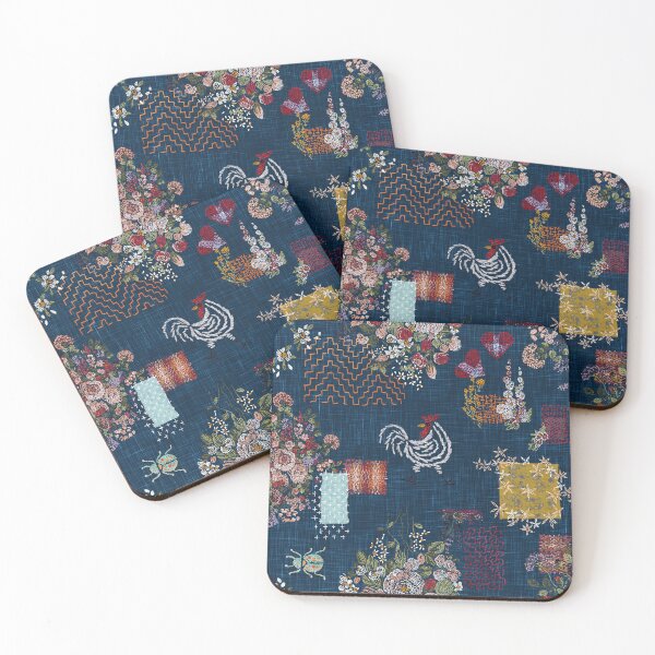 Item preview, Cottagecore Embroidery Visible Mending Masterpiece - Navy designed and sold by LoveAlways-AEP.