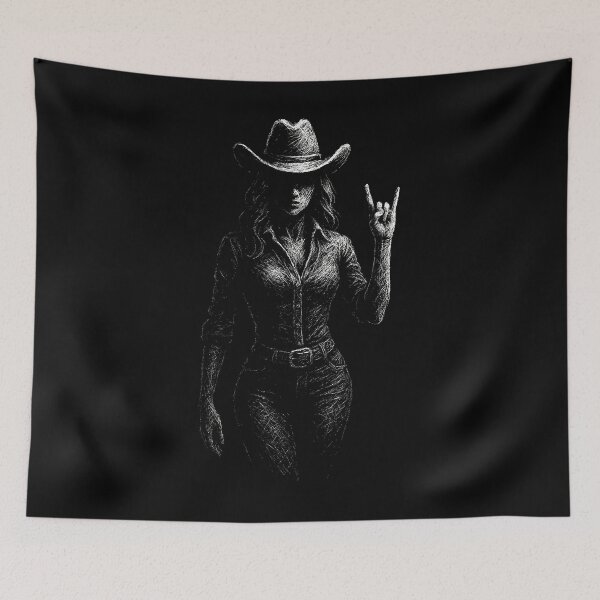 Item preview, Rock On Cowgirl – Western Metal Hand Sign designed and sold by Mortisigil.