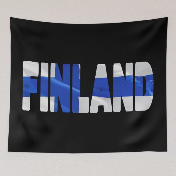 Item preview, FINLAND - Flag Flying in Wind cut to Letters Souvenir Sticker Shirt designed and sold by Adam Gormley.