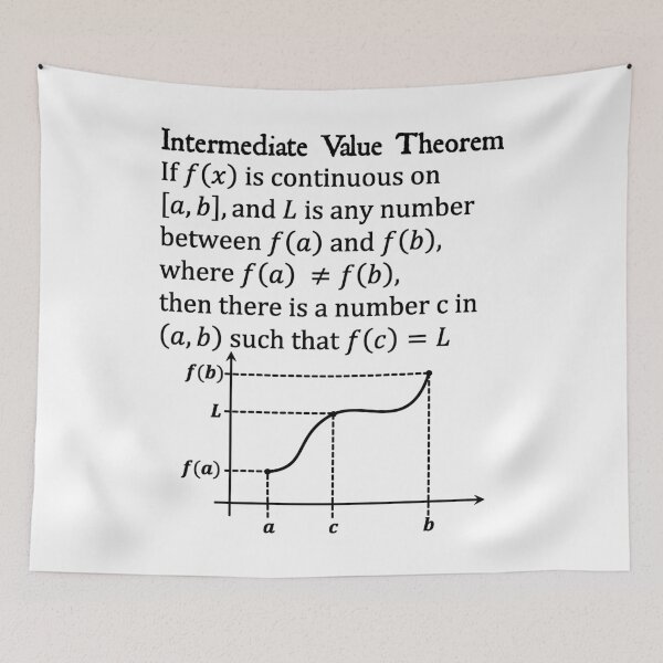 Item preview, Nerdy Vintage Intermediate Value Theorem Calculus Math Teacher Black Text designed and sold by MathWare MathClips.