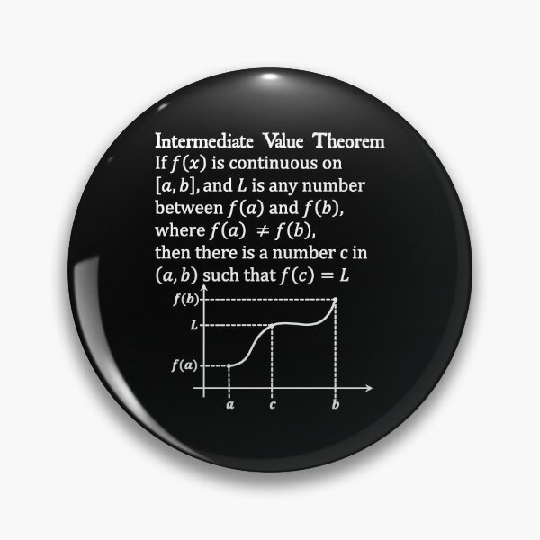 Item preview, Nerdy Vintage Intermediate Value Theorem Calculus Math Teacher White Text designed and sold by MathWare MathClips.