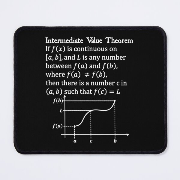 Item preview, Nerdy Vintage Intermediate Value Theorem Calculus Math Teacher White Text designed and sold by MathWare MathClips.