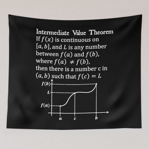 Item preview, Nerdy Vintage Intermediate Value Theorem Calculus Math Teacher White Text designed and sold by MathWare MathClips.
