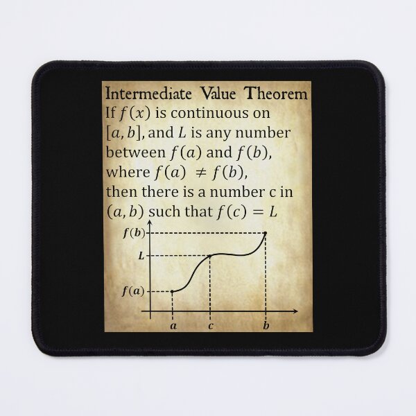 Item preview, Nerdy Vintage Intermediate Value Theorem Calculus Math Teacher Black Text Parchment designed and sold by MathWare MathClips.