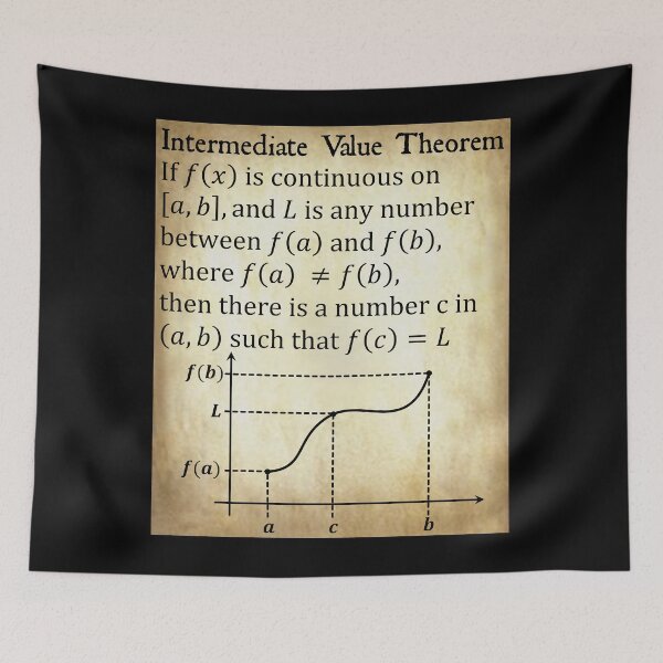 Item preview, Nerdy Vintage Intermediate Value Theorem Calculus Math Teacher Black Text Parchment designed and sold by MathWare MathClips.
