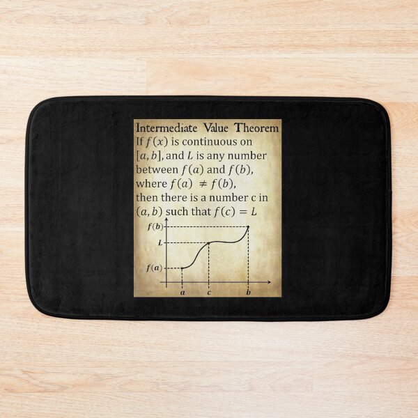 Item preview, Nerdy Vintage Intermediate Value Theorem Calculus Math Teacher Black Text Parchment designed and sold by MathWare MathClips.