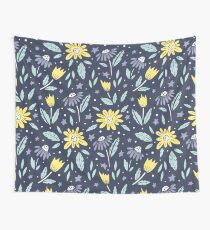 Yellow and blue flowers Wall Tapestry
