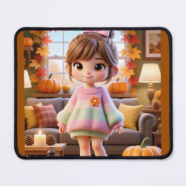 Item preview, Adorable little girl smiling in the living room for Halloween designed and sold by PattaZone.