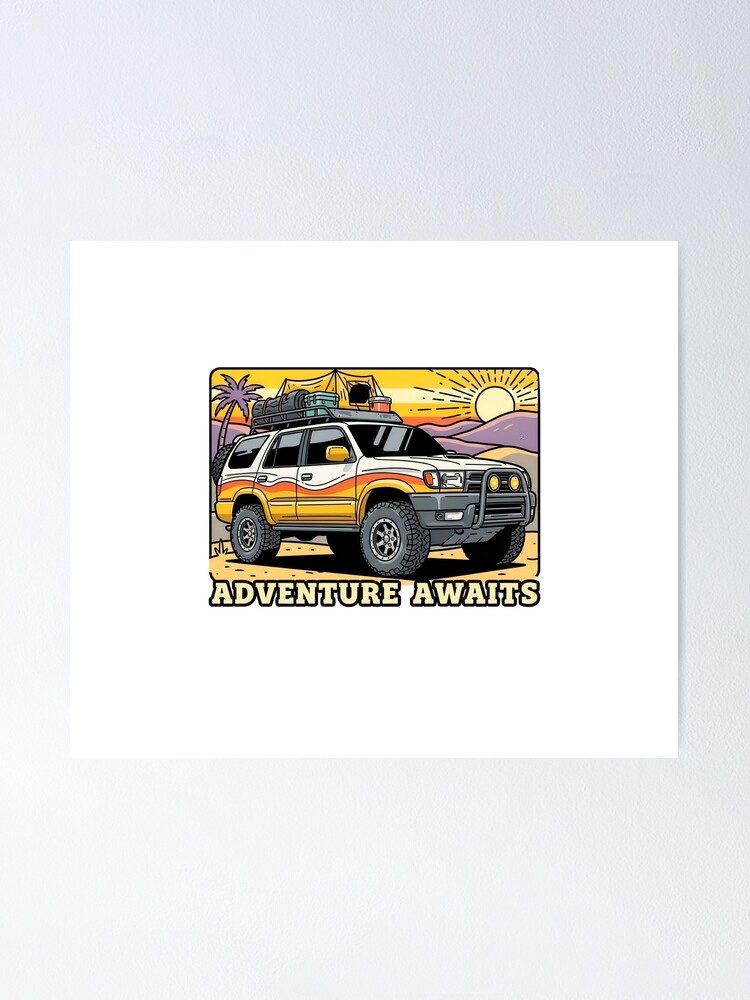 Thumbnail 1 of 3, Poster, 4runner retro designed and sold by timegraf.