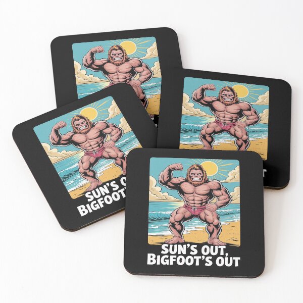 Artikelvorschau, Bigfoot-Strandmuskeln Lustiger Sommer-Flex Kryptid entworfen und verkauft von countntenov.