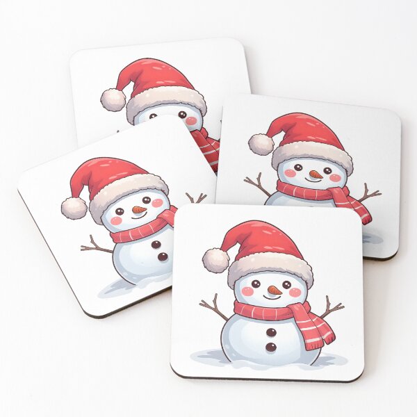 Item preview, Cute Santa Hat Snowman Sticker With Blush Cheeks And Button Eyes designed and sold by BankMano.