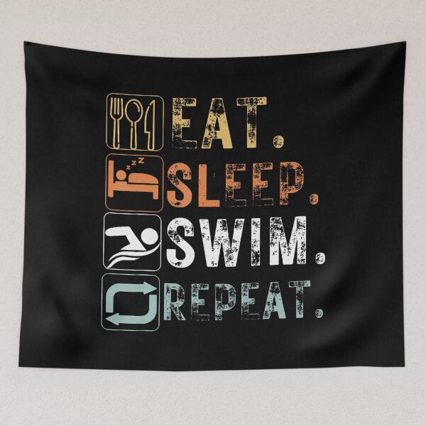 Item preview, Vintage Eat Sleep Swim Repeat Funny Eat Sleep Swim designed and sold by pfanodlnazb.