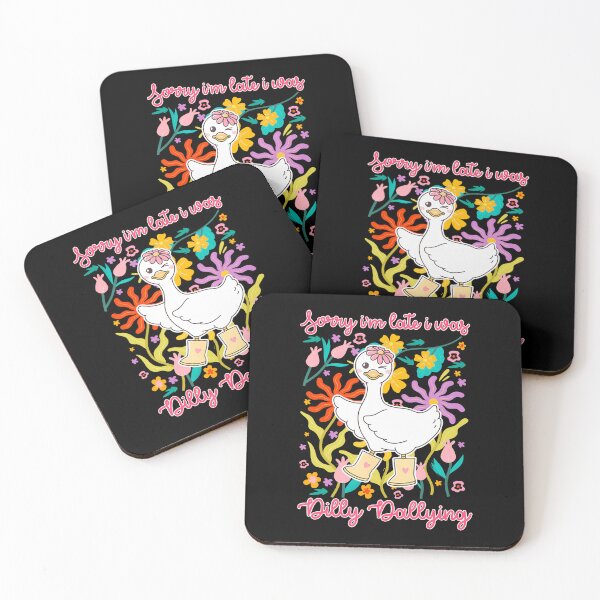 Item preview, Sorry I'M Late I Was Dilly Dallying Funny Goose Boho Floral designed and sold by DianaCandyce.