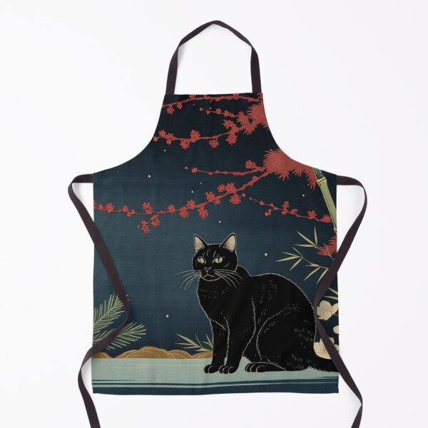 Item preview, Hanafuda Style Black Cat – Night Colors (Pine Bamboo Plum) designed and sold by LEO'S CREATURE　れおずくりーちゃー.