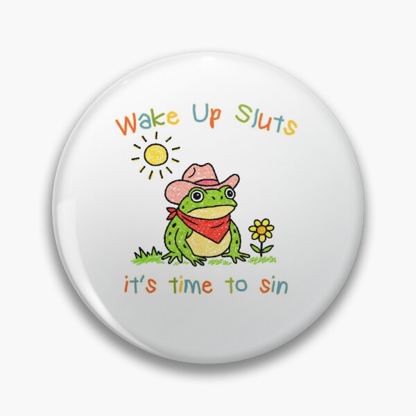 Item preview, Wake up it's time to sin, funny cowboy frog meme designed and sold by CARBONARA LLC..