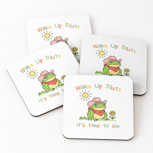 Item preview, Wake up it's time to sin, funny cowboy frog meme designed and sold by CARBONARA LLC..