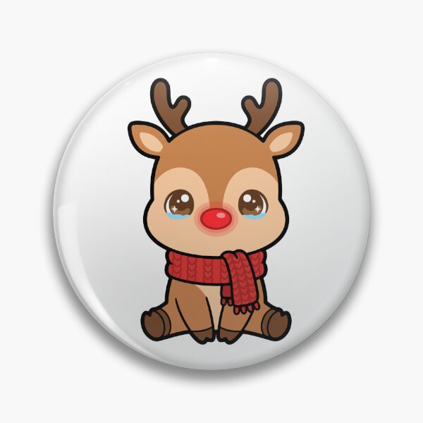 Item preview, Cute Baby Reindeer with Red Scarf - Kawaii Christmas Rudolph designed and sold by AliveStyle.