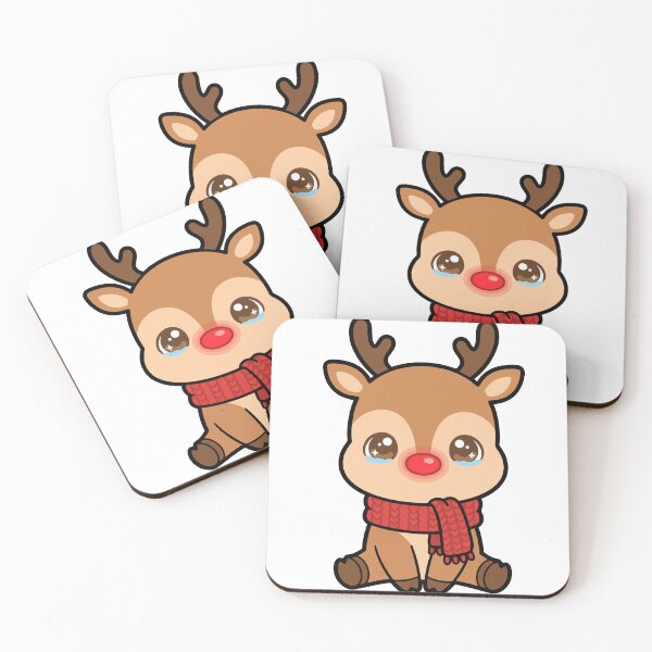 Item preview, Cute Baby Reindeer with Red Scarf - Kawaii Christmas Rudolph designed and sold by AliveStyle.