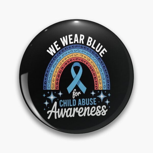 Item preview, Blue Ribbon Rainbow We Wear Blue For Child Abuse Awareness designed and sold by Slwankol.