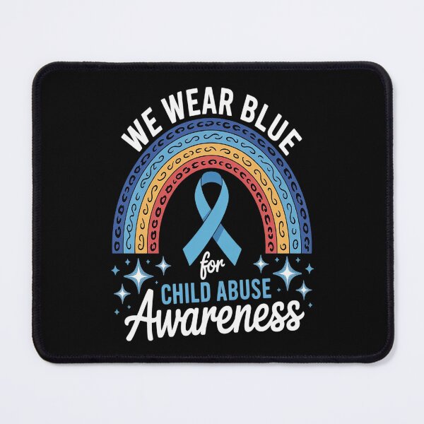 Item preview, Blue Ribbon Rainbow We Wear Blue For Child Abuse Awareness designed and sold by Slwankol.