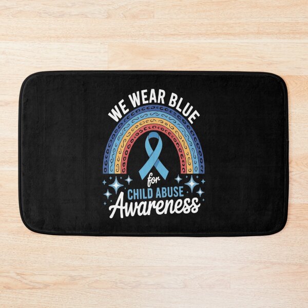 Item preview, Blue Ribbon Rainbow We Wear Blue For Child Abuse Awareness designed and sold by Slwankol.