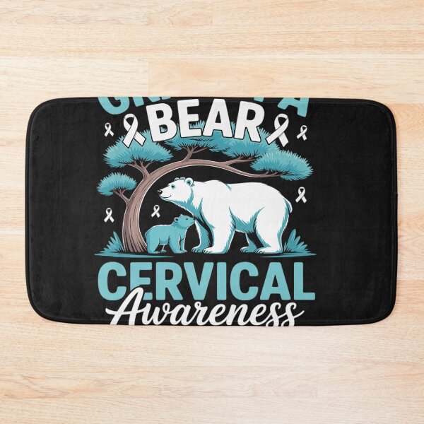 Item preview, Grandpa Bear Cervical Cancer Awareness Teal White Ribbon designed and sold by Bstilablhot.