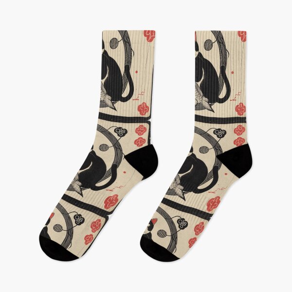 Item preview, Hanafuda Style Auspicious Cat with Lucky Tai Fish designed and sold by LEO'S CREATURE　れおずくりーちゃー.