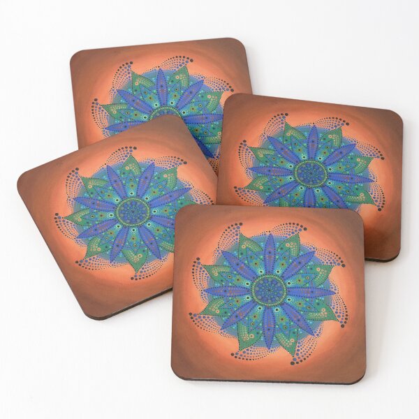 Item preview, Sunset orange and blue mandala designed and sold by JWRocks.
