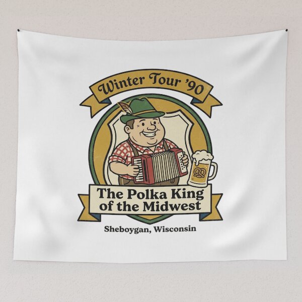 Item preview, Winter Tour '90 Polka King Retro Vintage Illustration for Music Fan designed and sold by chattsuede.