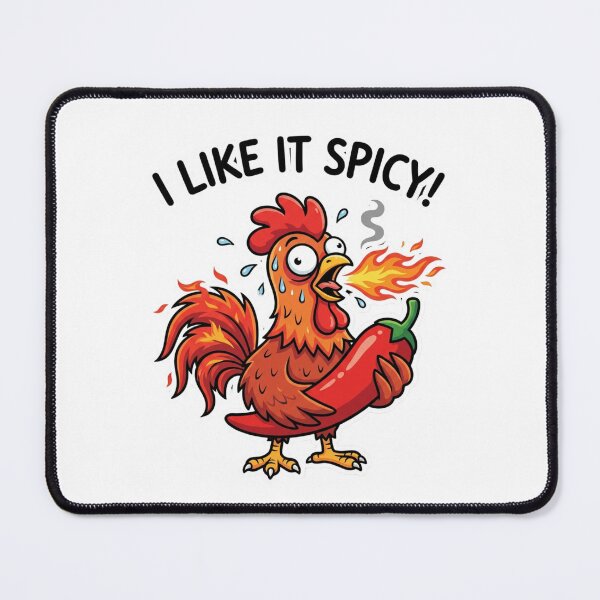 Item preview, I Like It Spicy Funny Rooster Cartoon Graphic for Foodies designed and sold by chattsuede.