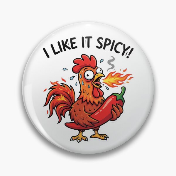 Item preview, I Like It Spicy Funny Rooster Cartoon Graphic for Foodies designed and sold by chattsuede.