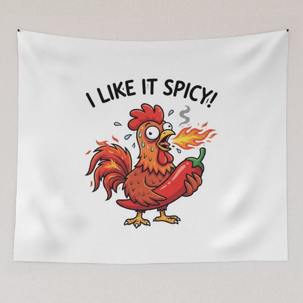 Item preview, I Like It Spicy Funny Rooster Cartoon Graphic for Foodies designed and sold by chattsuede.