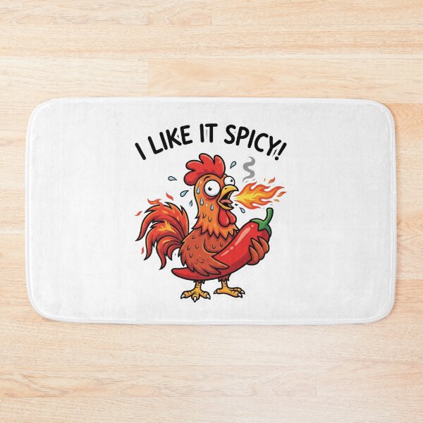 Item preview, I Like It Spicy Funny Rooster Cartoon Graphic for Foodies designed and sold by chattsuede.