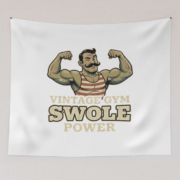 Item preview, Vintage Gym Swole Power Retro Typography Graphic for Fitness Fan designed and sold by chattsuede.