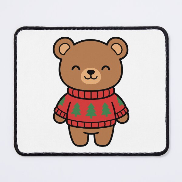 Item preview, Kawaii Christmas Teddy Bear in Red Ugly Sweater - Cute Holiday Animal designed and sold by AliveStyle.
