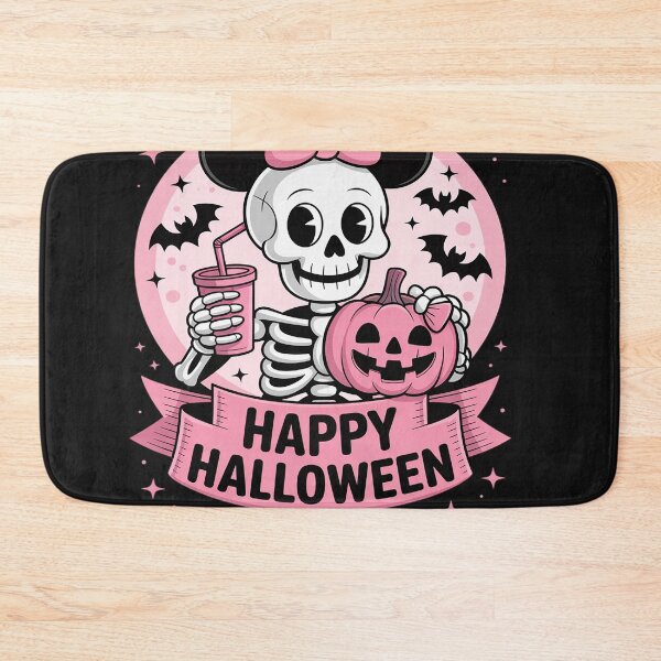 Item preview, Halloween Skeleton Drinking Coffee Pink Coquette Bow Ribbon designed and sold by Bstilablhot.