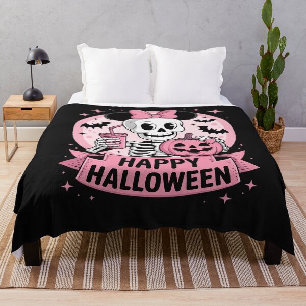 Item preview, Halloween Skeleton Drinking Coffee Pink Coquette Bow Ribbon designed and sold by Bstilablhot.