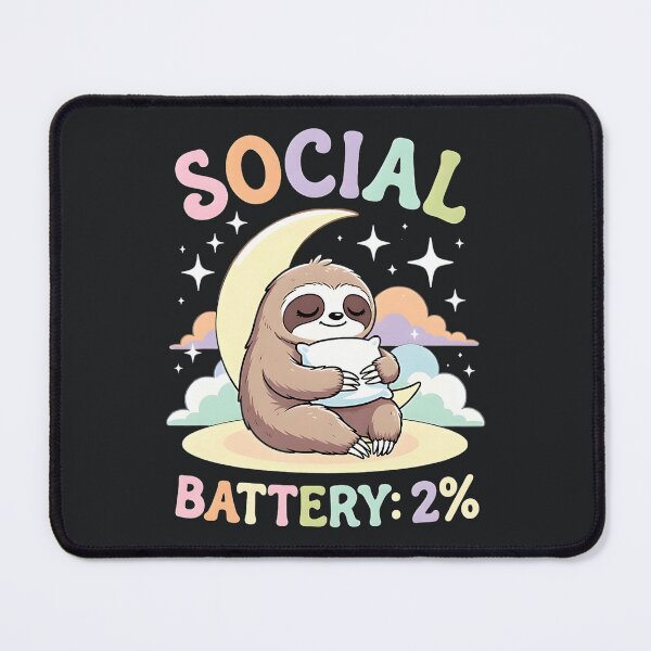 Item preview, Social Battery 2% – Introvert Funny Sloth Recharge Humor designed and sold by Taans-Creation.