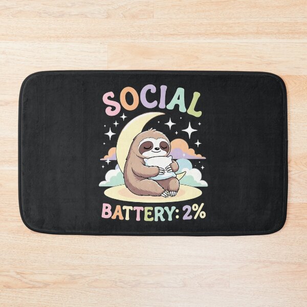 Item preview, Social Battery 2% – Introvert Funny Sloth Recharge Humor designed and sold by Taans-Creation.